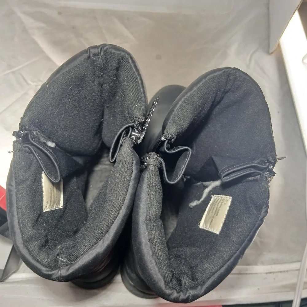 Totes Roberta Snow Boots 8.5 Black Mid Calf Side Zip‎ Winter Weatherproof